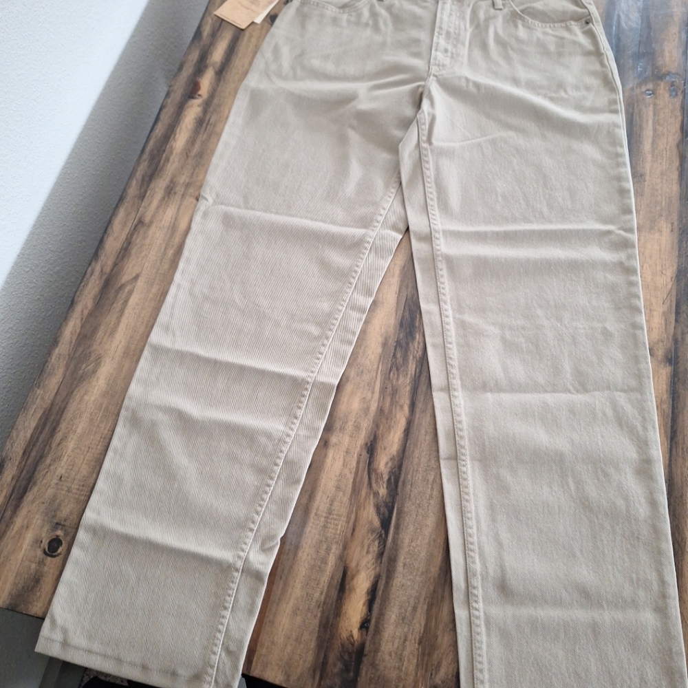 New Lands' End Men's Relaxed Fit 5 Pocket Denim Jeans Brown 35x42